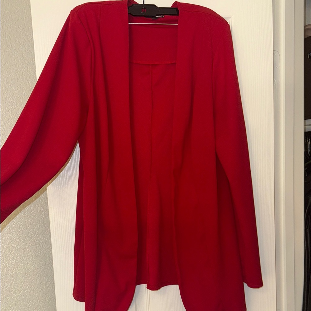 Fashion Nova Red Open-Front Blazer